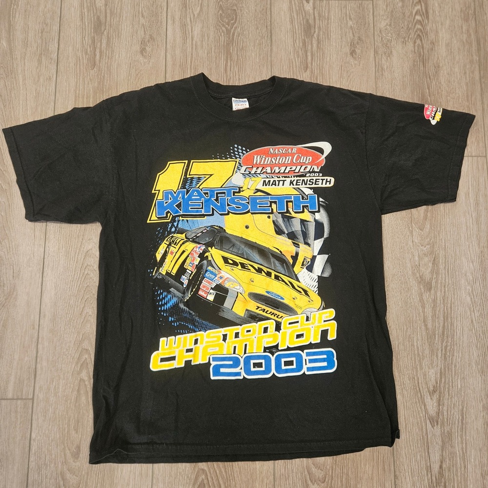 Vintage‎ Matt Kenseth 2003 NASCAR Winston Cup Champion T-Shirt Mens XL Black